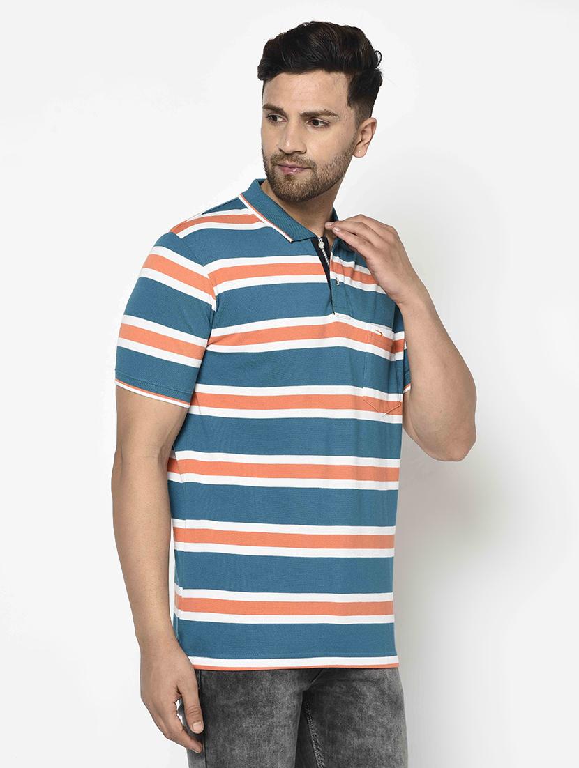 blue striped polo t-shirt - 17698140 - Zoom Image - 2