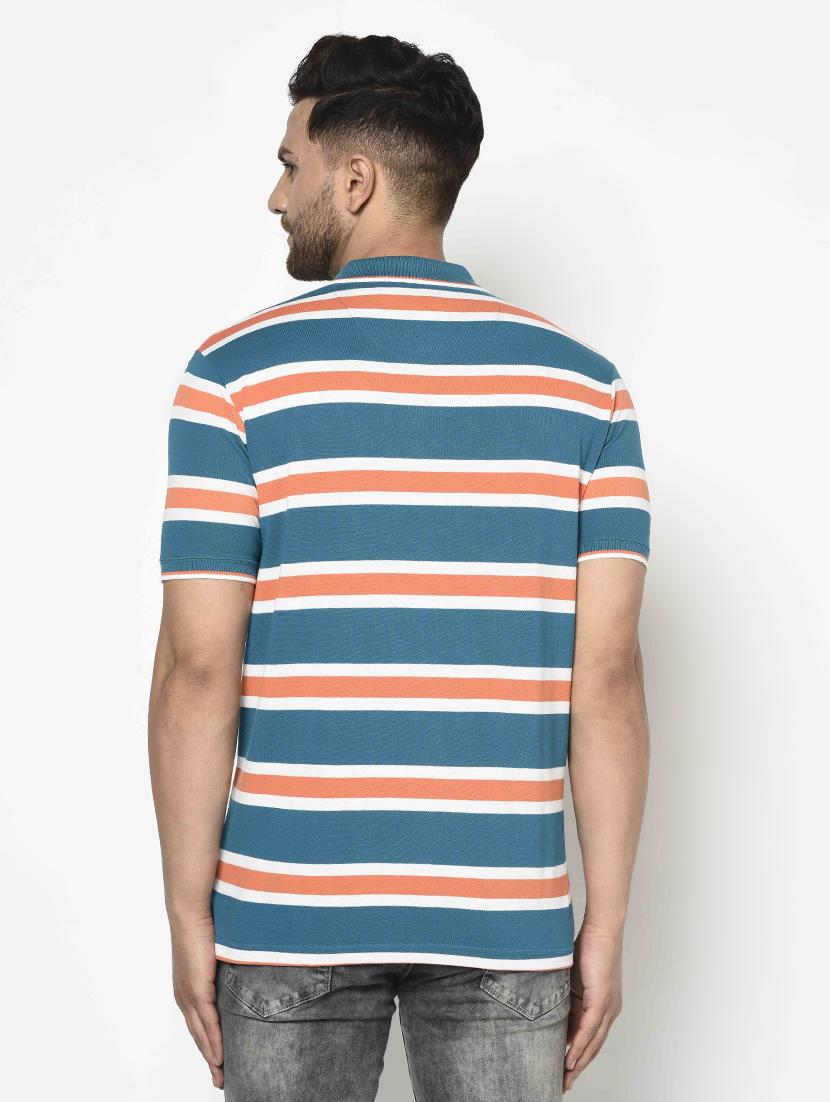 blue striped polo t-shirt - 17698140 - Zoom Image - 3