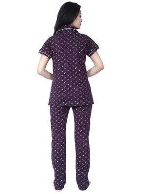 brown printed nightwear pajama set - 17698205 - Standard Image - 3