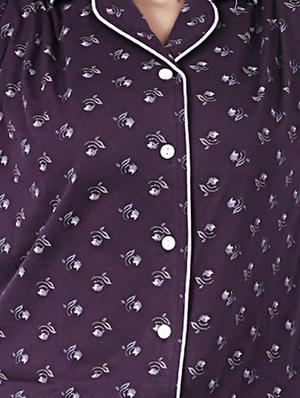 brown printed nightwear pajama set - 17698205 - Standard Image - 4