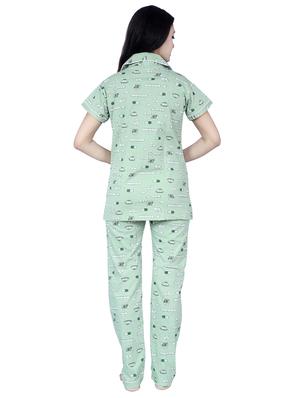 green printed nightwear pajama set - 17698208 - Standard Image - 3