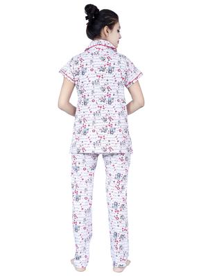 white printed nightwear pajama set - 17698209 - Standard Image - 3