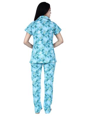 blue printed nightwear pajama set - 17698212 - Standard Image - 3