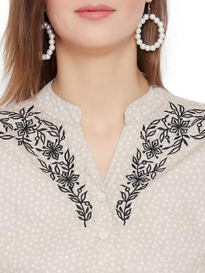 mandarin neck embroidered shirt - 17698497 - Standard Image - 6