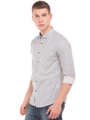 white printed casual shirt - 17699236 - Standard Image - 2