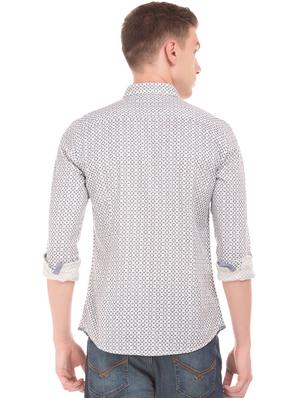 white printed casual shirt - 17699236 - Standard Image - 3