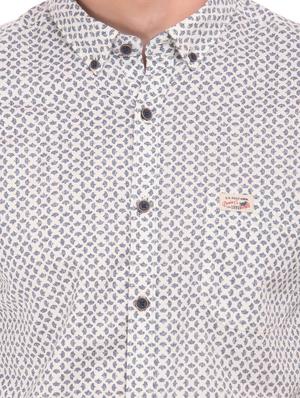 white printed casual shirt - 17699236 - Standard Image - 5