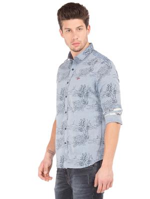 blue floral casual shirt - 17699399 - Standard Image - 2