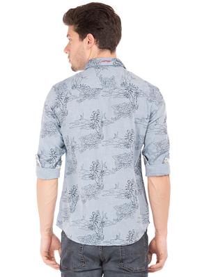 blue floral casual shirt - 17699399 - Standard Image - 3