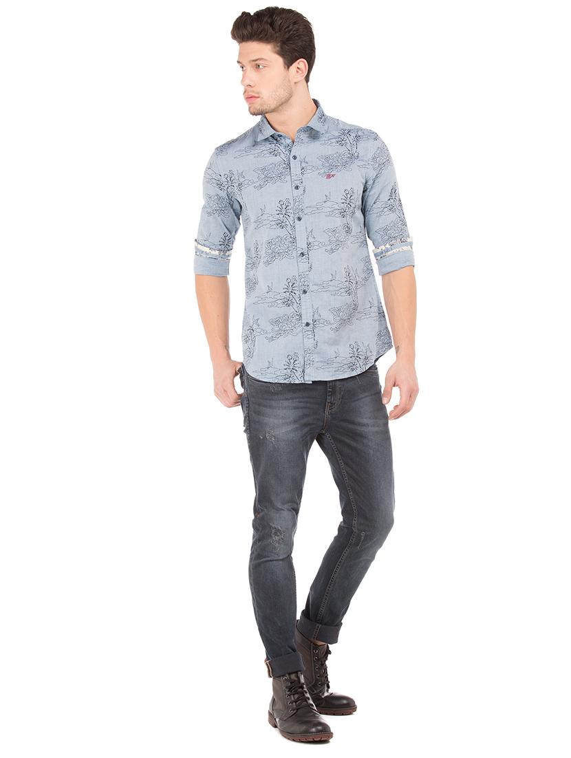 blue floral casual shirt - 17699399 - Zoom Image - 4