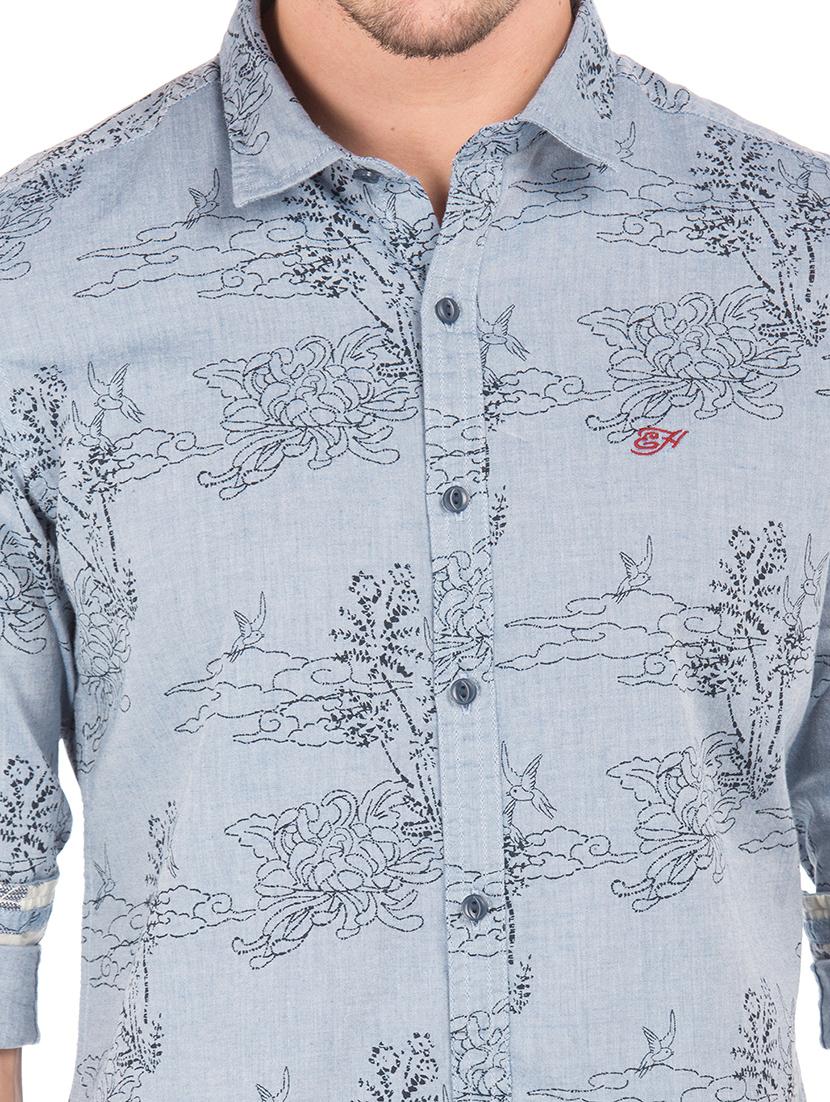 blue floral casual shirt - 17699399 - Zoom Image - 5