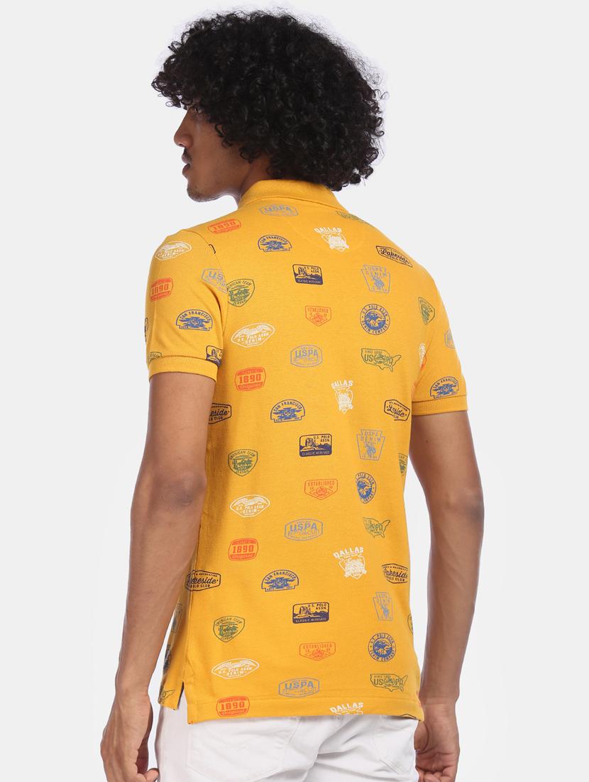 yellow printed polo t-shirt - 17706224 - Zoom Image - 2