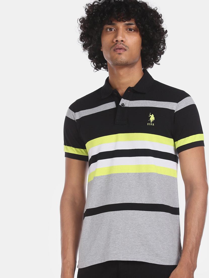 black striped polo t-shirt - 17706400 - Zoom Image - 1