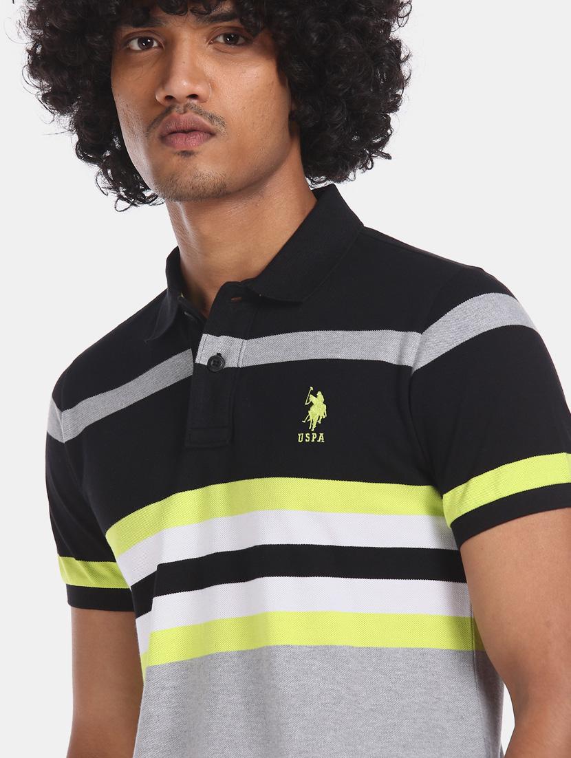 black striped polo t-shirt - 17706400 - Zoom Image - 5