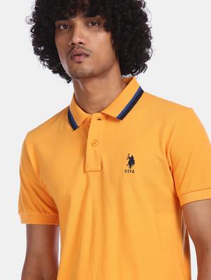 yellow solid polo t-shirt - 17706615 - Standard Image - 4