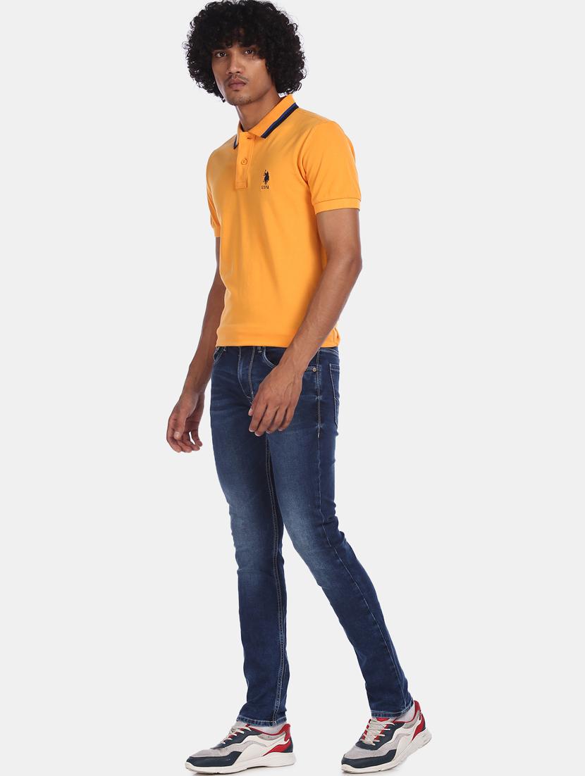 yellow solid polo t-shirt - 17706615 - Zoom Image - 3