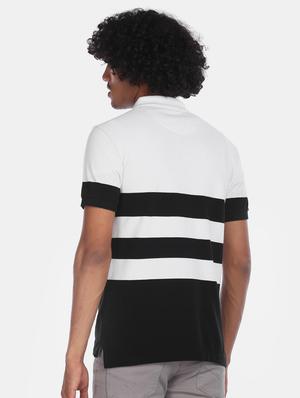 white color block polo t-shirt - 17706864 - Standard Image - 2