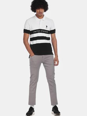 white color block polo t-shirt - 17706864 - Standard Image - 3
