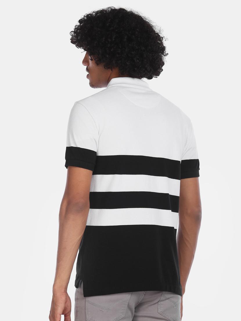white color block polo t-shirt - 17706864 - Zoom Image - 2