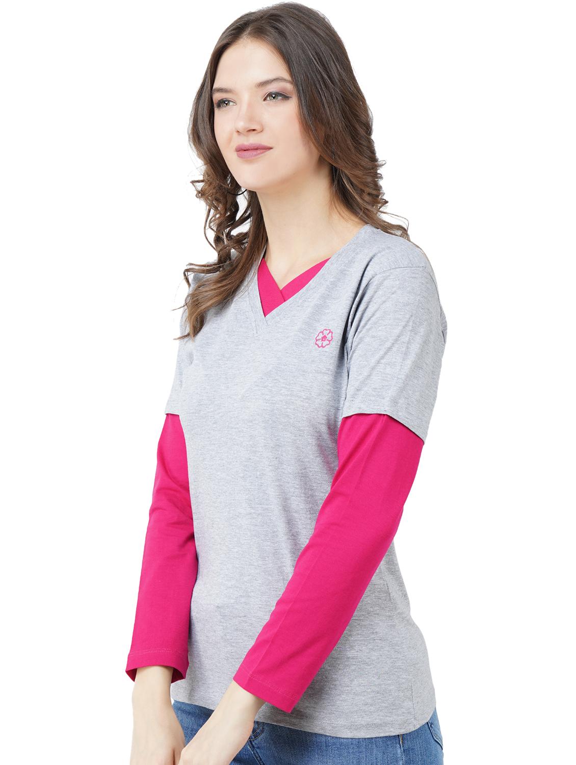 full sleeves solid tee - 17707245 - Zoom Image - 2