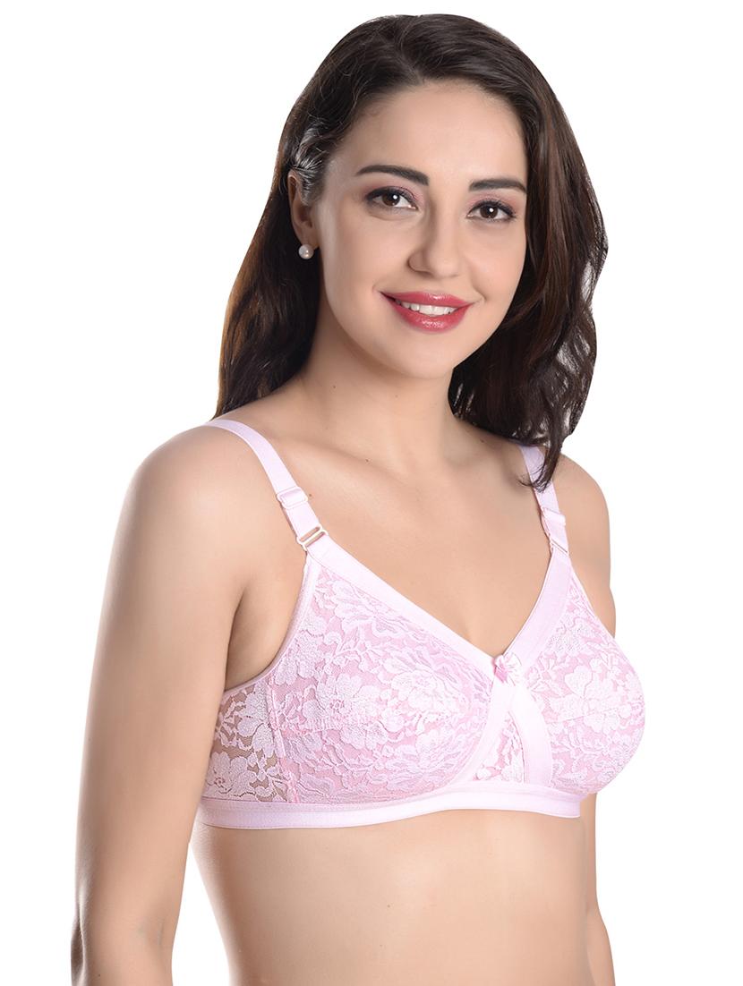 pink solid regular bra - 17707253 - Zoom Image - 2