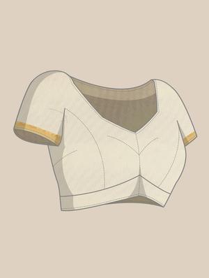 ada hand-embroidered beige chikankari saree with blouse - 17707263 - Standard Image - 5
