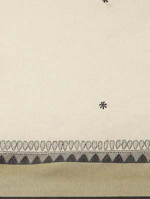 ada hand-embroidered beige chikankari saree with blouse - 17707264 - Standard Image - 3