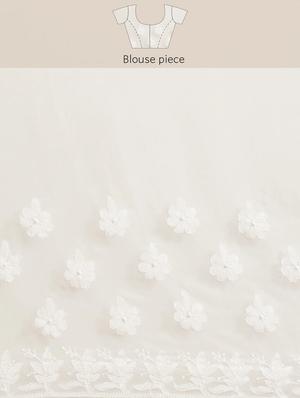 ada hand-embroidered white chikankari saree with blouse - 17707265 - Standard Image - 6