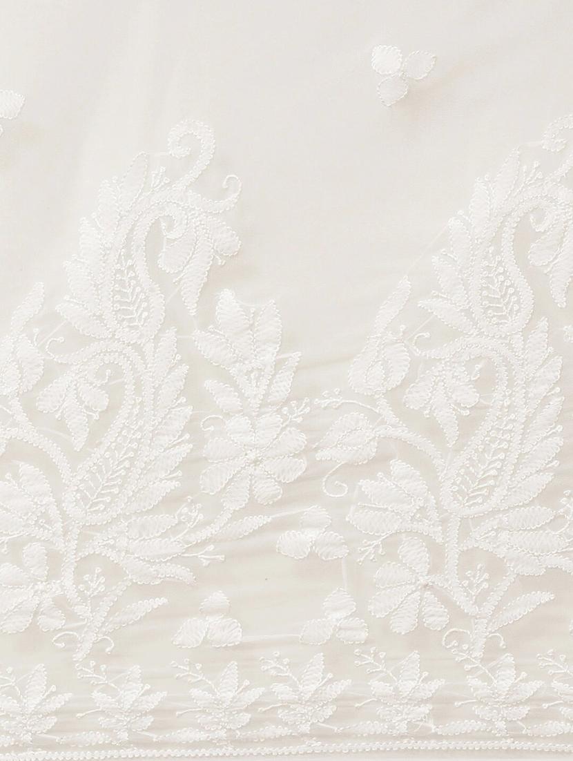 ada hand-embroidered white chikankari saree with blouse - 17707265 - Zoom Image - 3