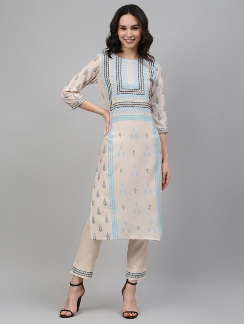 printed kurta pant set - 17707298 - Very Small Image - 1