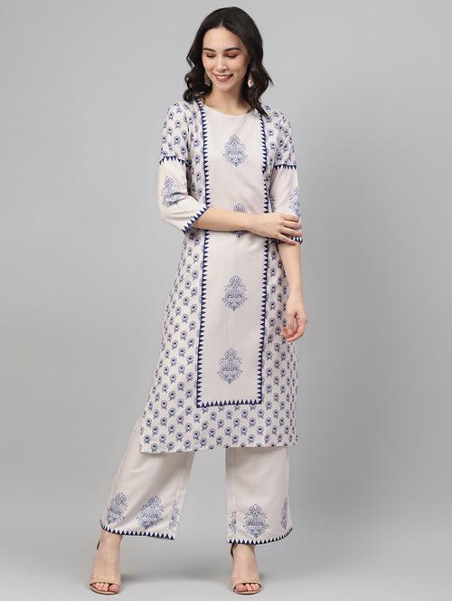 printed kurta palazzo set - 17707329 - Very Small Image - 1