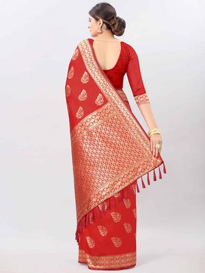 zari work banarasi saree with blouse - 17707333 - Standard Image - 2