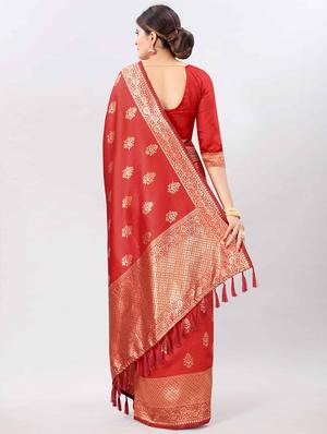 zari work banarasi saree with blouse - 17707338 - Standard Image - 2
