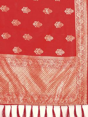 zari work banarasi saree with blouse - 17707338 - Standard Image - 3