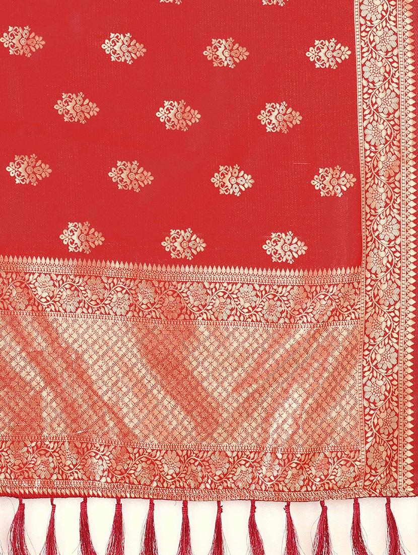 zari work banarasi saree with blouse - 17707338 - Zoom Image - 3
