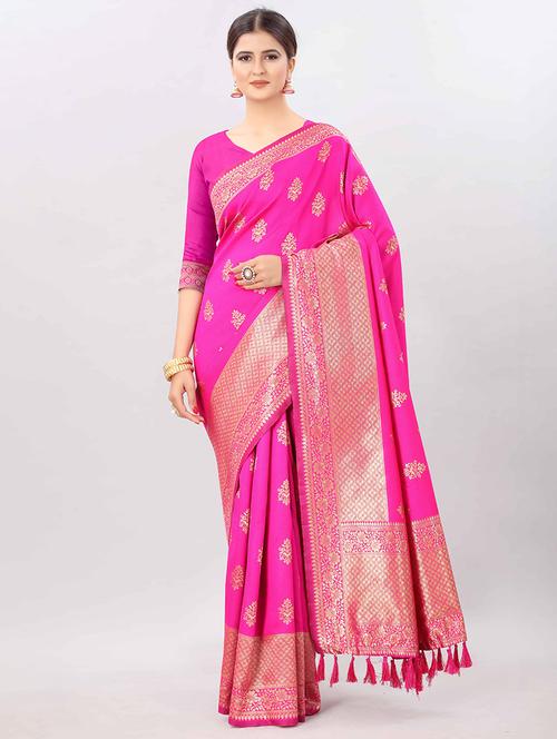 zari work banarasi saree with blouse - 17707339 - Standard Image - 1