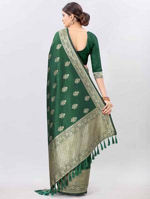 zari work banarasi saree with blouse - 17707341 - Standard Image - 2
