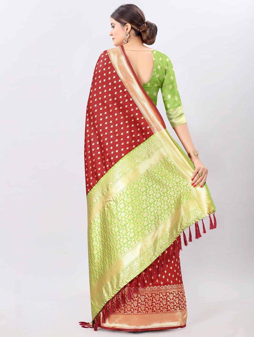 zari work banarasi saree with blouse - 17707347 - Zoom Image - 2