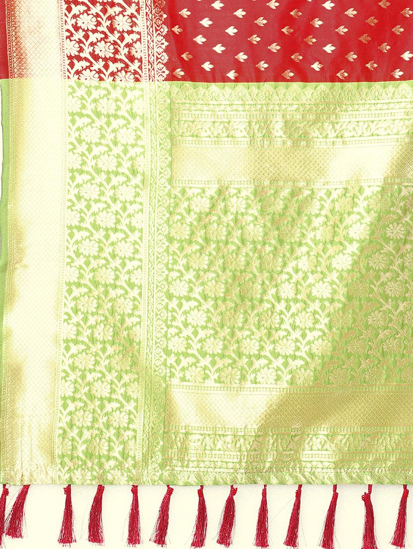 zari work banarasi saree with blouse - 17707347 - Zoom Image - 3