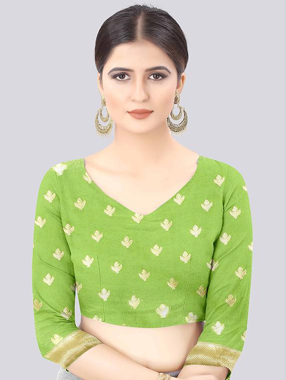 zari work banarasi saree with blouse - 17707347 - Zoom Image - 4