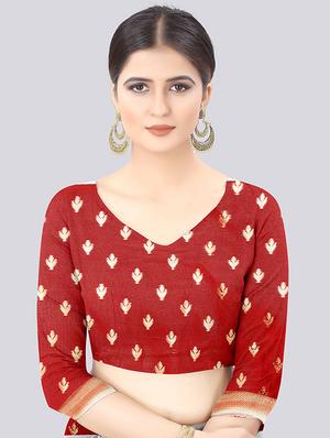 zari work banarasi saree with blouse - 17707349 - Standard Image - 4