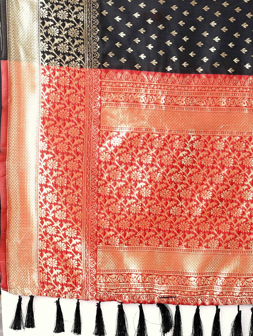 zari work banarasi saree with blouse - 17707349 - Zoom Image - 3