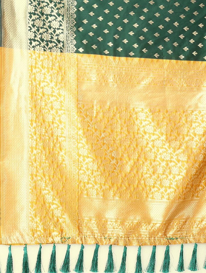 zari work banarasi saree with blouse - 17707350 - Zoom Image - 3