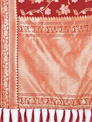 self design kanjivaram saree with blouse - 17707352 - Standard Image - 3