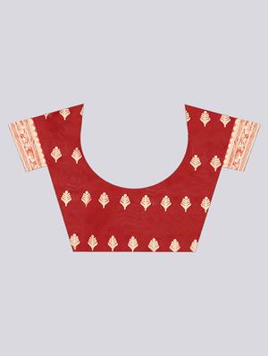 self design kanjivaram saree with blouse - 17707352 - Standard Image - 5