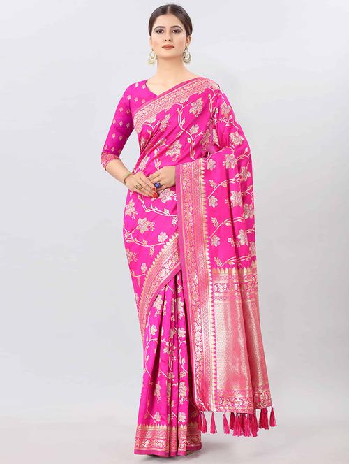 self design kanjivaram saree with blouse - 17707353 - Standard Image - 1