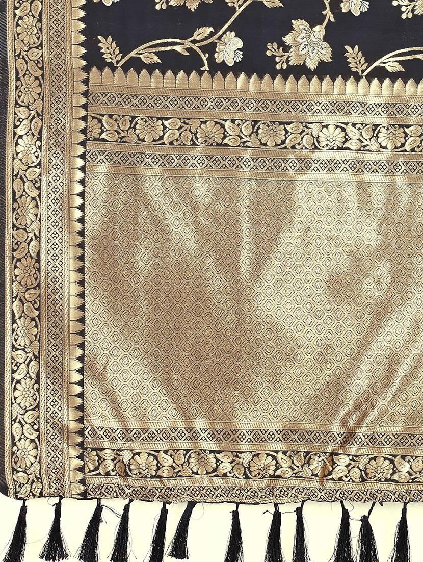 self design kanjivaram saree with blouse - 17707354 - Zoom Image - 3