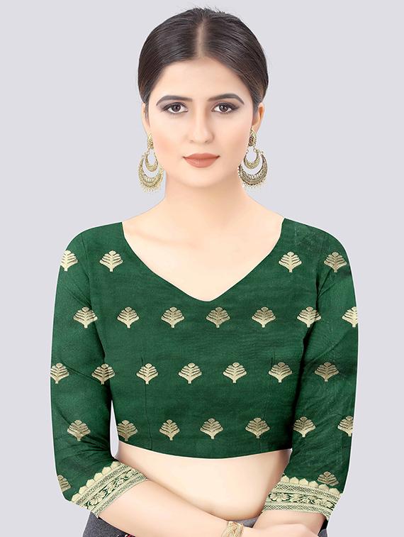 self design kanjivaram saree with blouse - 17707355 - Zoom Image - 4