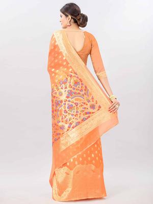 ethnic motifs woven saree with blouse - 17707358 - Standard Image - 2