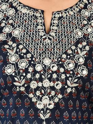 printed kurta pant set with face mask - 17707378 - Standard Image - 5